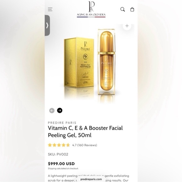Predire Paris Vitamin C, E, & A Gold Facial Peeling Gel ~ Retail $999 - Picture 3 of 5
